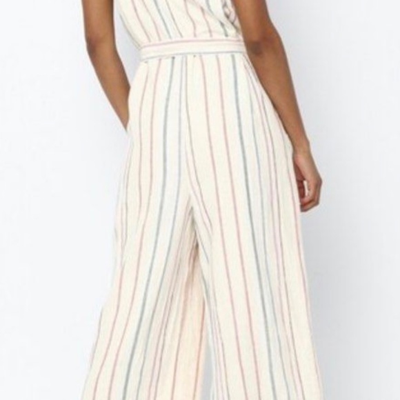 American Eagle V-Neck Striped Jumpsuit - Picture 2 of 10